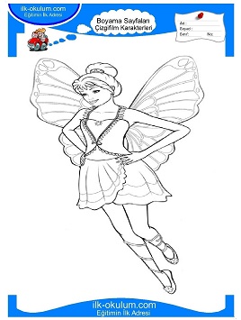 Çocuklar İçin Barbie Boyama Sayfaları 